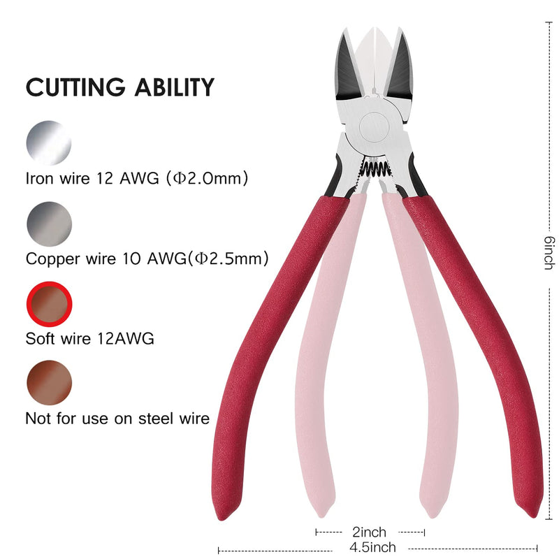 [Australia] - IGAN-P6 Wire Flush Cutters, 6-inch Ultra Sharp & Powerful Side Cutter Clippers with Longer Flush Cutting Edge, Ideal Wire Snips for Crafting, Floral, Electrical & Any Clean Cut Needs Pack 1 