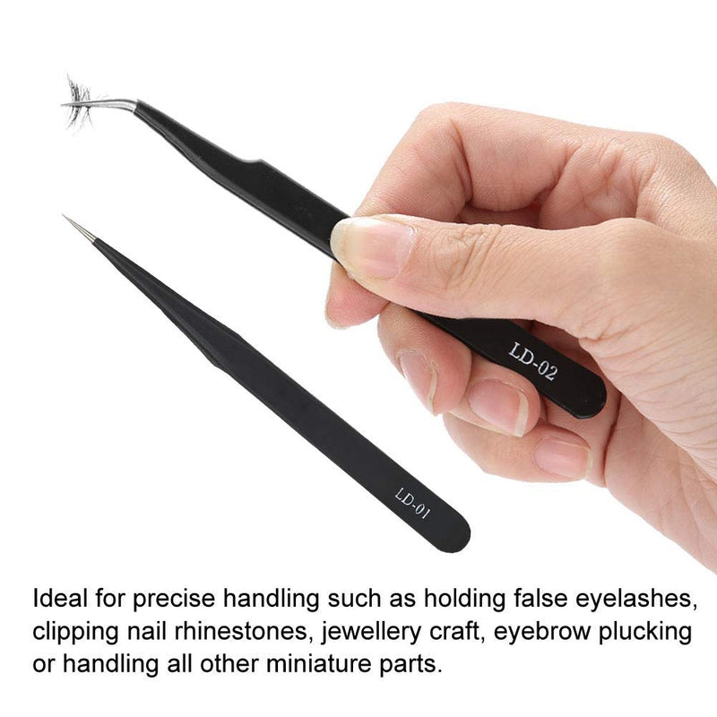 [Australia] - Eyelashes Grafting Tweezers Stainless Steel Tweezers High Density Tweezers Straight and Curved Individual Tweezers for Eyelash Extension (12 cm / 4.7 inch (Curved Head)) 12 cm / 4.7 Inch (Curved Head) 