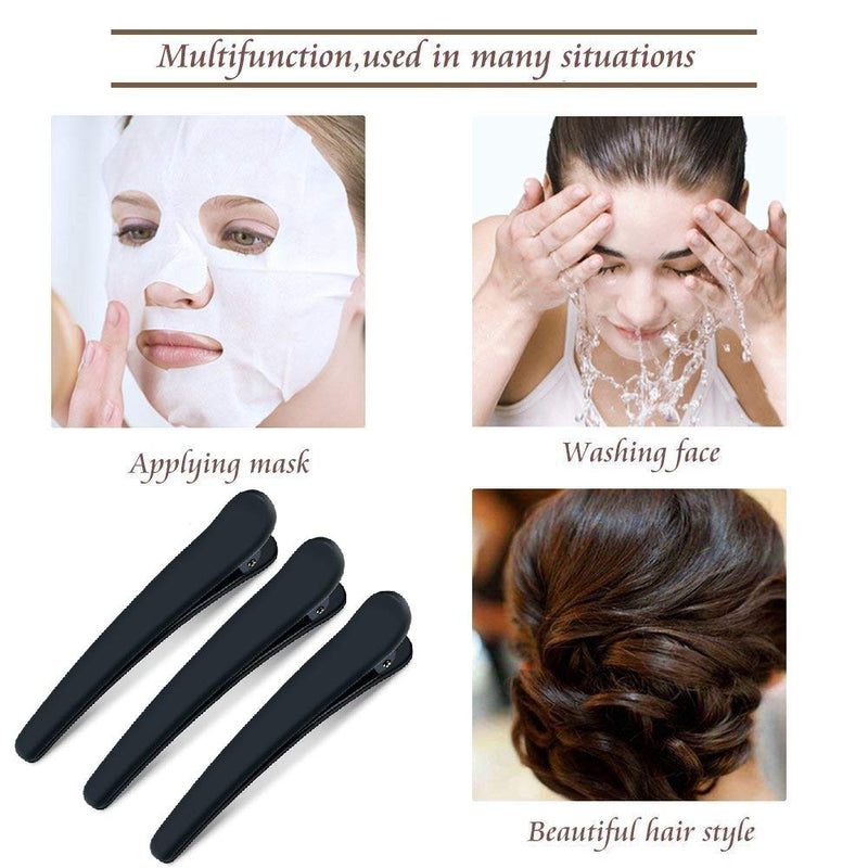 [Australia] - 12pcs Hair Sectioning Clips + 1pcs Antistatic Tail Comb, Hair Clamp Grips for Women Girls Hairdressing Styling Salon Tool (Clips & Comb Set) Black 