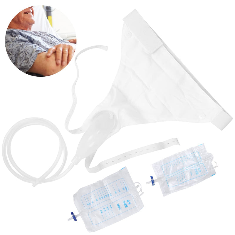 [Australia] - Brrnoo Adult Urine Bag, Older Silicone Urine Collector Men Male Portable Urine Collector Catheter Drainage Bag with External Catheter and Urine Bag 