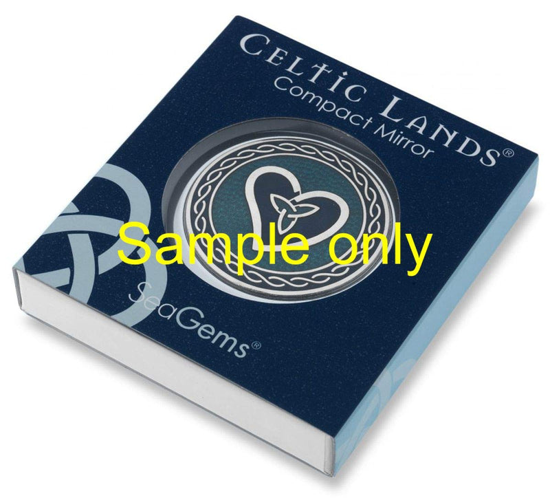 [Australia] - Celtic Lands Compact Mirror with Enamel Cat on Moon Design 