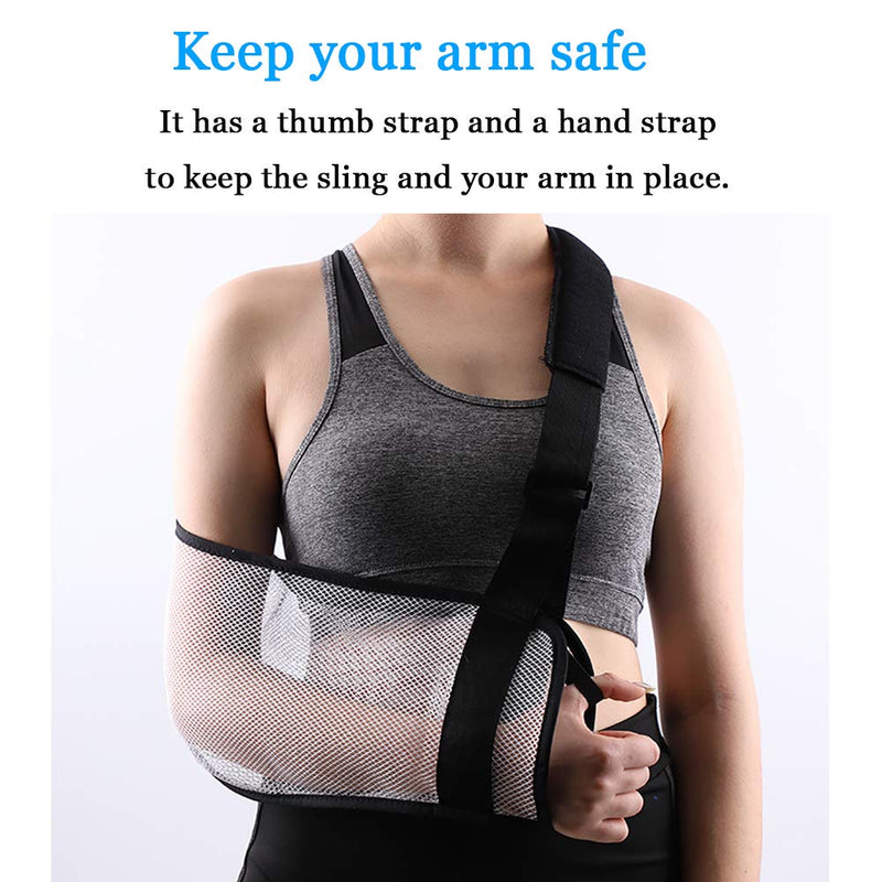[Australia] - Mesh Arm Shoulder Sling Great Shower Bath Sling Used after rotator cuff Shoulder Surgery Arm Brace Support for Men and Women,White 