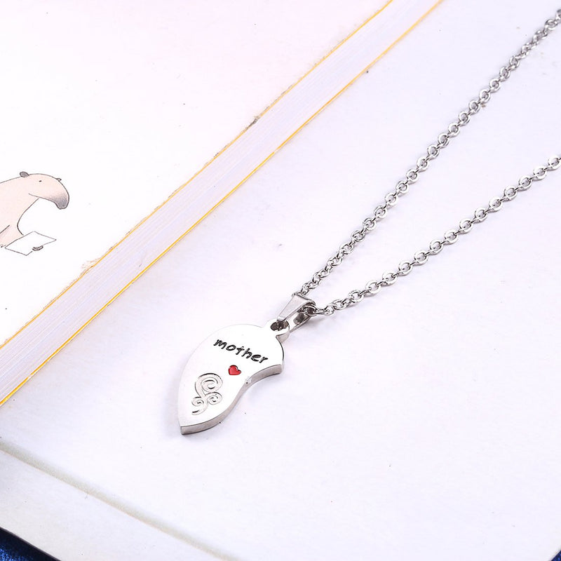 [Australia] - Anlive Mother Daughter Half Heart Necklaces Friendship Jewelry for Her Silver 