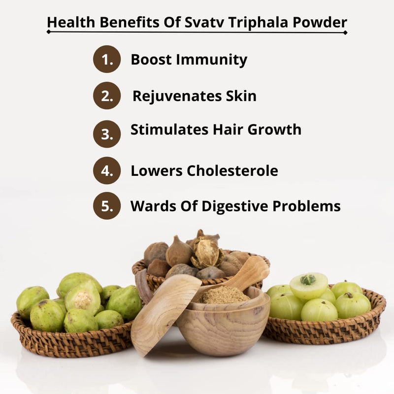 [Australia] - SVATV Triphala Powder (Three Fruits) Natural Formula of Amla, Haritaki & Bibhitaki | for Daily Detoxifying, Cleansing & Rejuvenation Maintains Regularity - 227g, 0.5lb, 8oz 