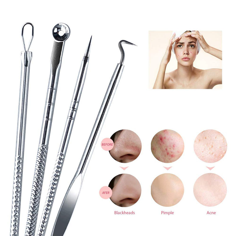 [Australia] - Blackhead Remover Comedone Extractor Acne Needle Nose Facial Cleaning Tool Kit. 4-Piece Set With Storage Box 