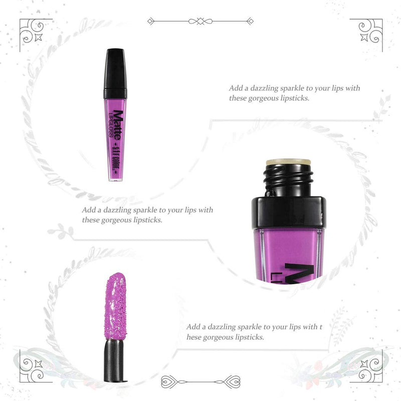 [Australia] - Kisshine Long-lasting Waterproof Lip Stick Matte Liquid Lipstick Velvet Smooth Lipgloss Cosmetics Makeup Gift for Women and Girls (Purple 05#) Purple 05# 