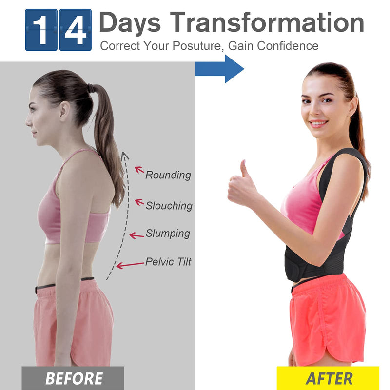 [Australia] - Back Brace for Women Men Adjustable Posture Corrector Improve Posture Lumbar Support Shoulder Lower Upper Back Pain Relief Medium 