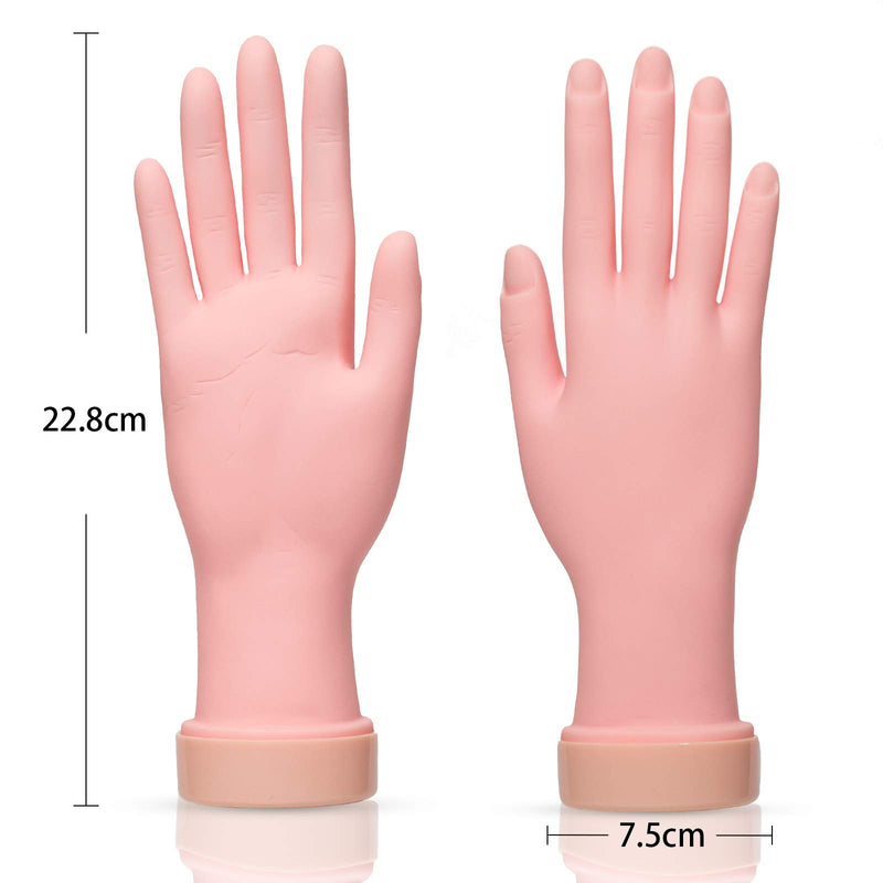 [Australia] - AORAEM Nail Trainning Hand Flexible Soft Practice Plastic Mannequin Hand Nail Art Trainer Manicure Practice Hand Tool 