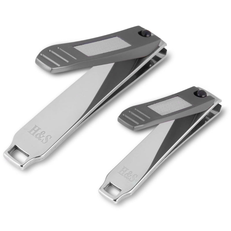 [Australia] - H&S Nail Clippers Set 2 Pcs Nail Cutter Set Fingernails Toenails Clippers Kit for Men Women Thick Nails 