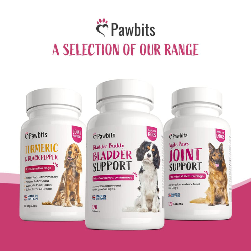 [Australia] - Pawbits 120 Bladder Buddy Support Tablets for Dogs - Dog UTI treatment Food Supplements with Cranberry and D-Mannose to Support Kidney & Urinary Health 