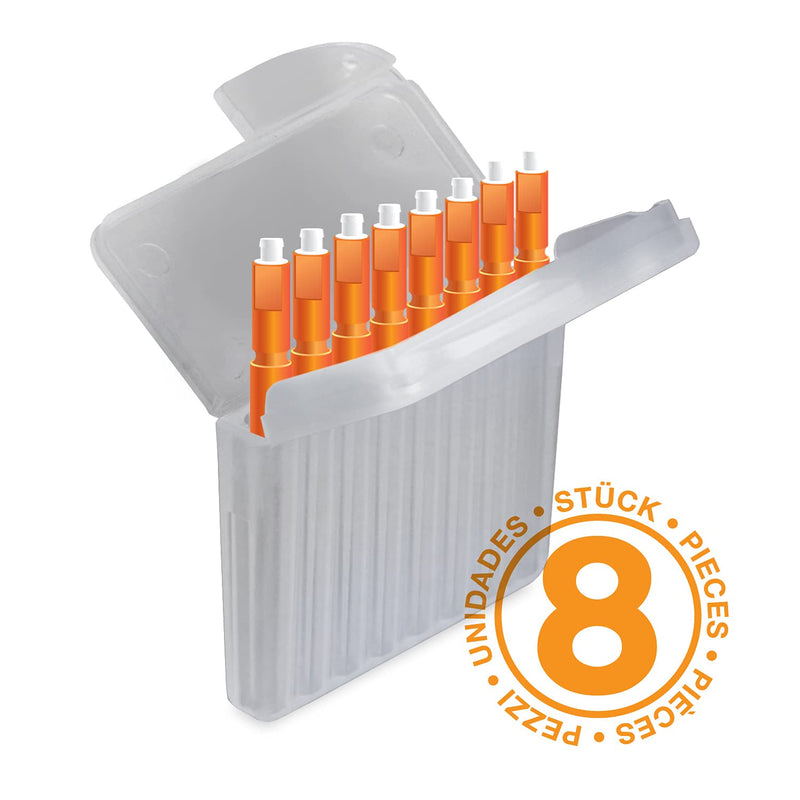 [Australia] - JB White Pack of 8 Wax Filters for Hearing aids Compatible with Starkey Hear Clear Hearing aids - Height: 1.5 mm | Diameter 1.7mm, Orange 