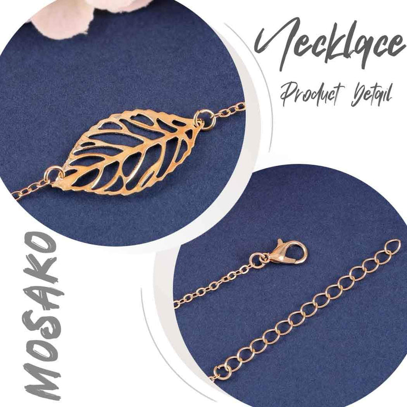 [Australia] - Mosako Boho Shhort Necklace Leaf Pendant Necklace Chain Jewelry for Women and Girls (Gold) Gold 