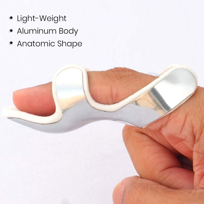 [Australia] - Frog Finger Splint - Foam Lined, Malleable Metallic Splint to Align and Stabilize The Fractured or Injured Distal Finger- Small (Less Than 2 Inch) 