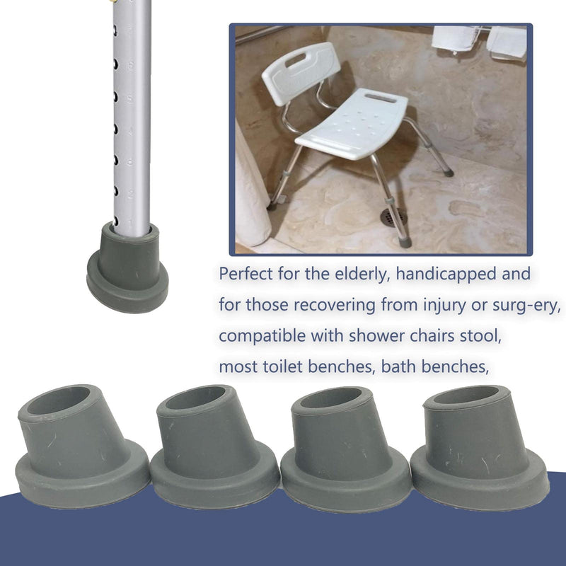 [Australia] - HXCH Replacement Feet for Bath Chair, Shower Toilet Seat Stools & Transfer Bench Anti-Slip Angled Cap for Disable Elderly, 1 I.D, 4 Pcs, Grey, 18*16*3cm 