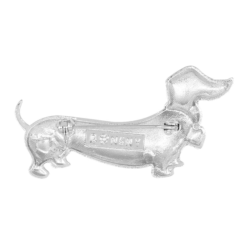 [Australia] - DOWAY Dachshund Brooch Lapel Pin for Women Girls,Pet Dog Dachshund Gift, Scarf Clothes Bags Badges Fashion Jewelry Black 