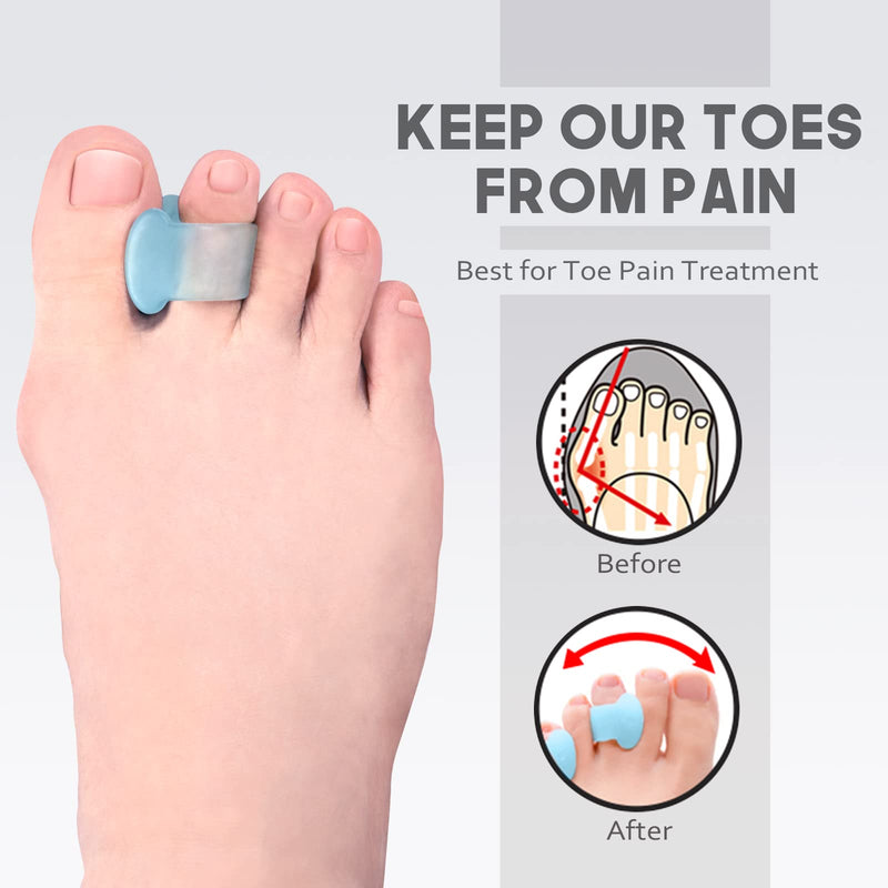 [Australia] - MHSY Toe Separators for Overlapping Toes, 4PCS Gel Bunion Correctors Toes Spacers for Hallux Valgus and Hammer Toe Relieve Pain Blue 
