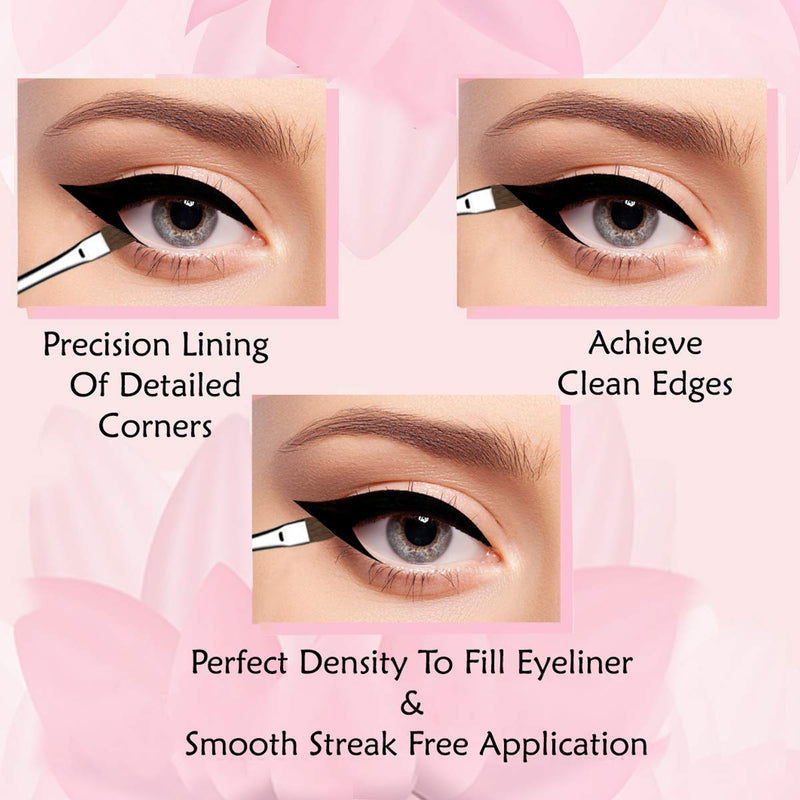 [Australia] - Vertex Beauty Angled Eyeliner Brush Slanted Small - Thin Winged Liner For Clean Lines | Apply Smooth Liquid Gel Liner For A Fine Wing | Application Of Flat Angle Edges Allows Precision Control To Achieve Sexy Cat Eyes 