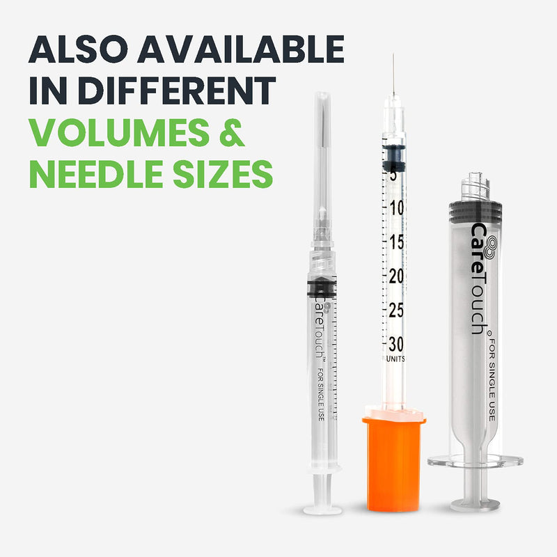 [Australia] - Care Touch Insulin Syringes | 29g 5/16" - 8 mm 1 cc (Pack of 100) 