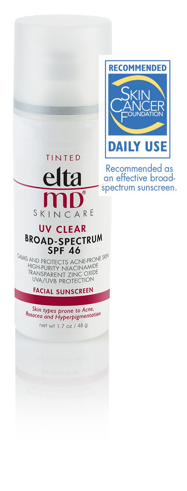 [Australia] - EltaMD UV Clear Tinted Face Sunscreen Broad-Spectrum SPF 46 Face Sunscreen for Sensitive Skin or Acne-Prone Skin, Oil-Free, Lightweight, Sheer, Mineral-Based Face Sunscreen with Zinc Oxide, 1.7 oz 