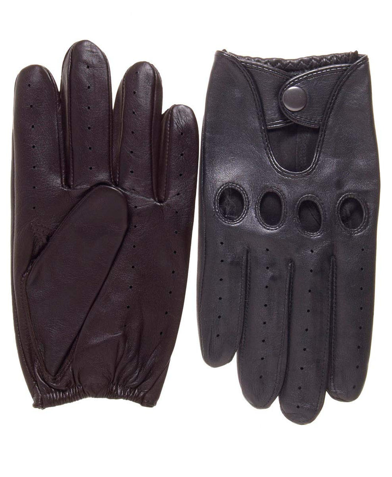 [Australia] - Silverstone Our Bestselling Men's Leather Driving Gloves by Pratt and Hart RS6738 Small Black 