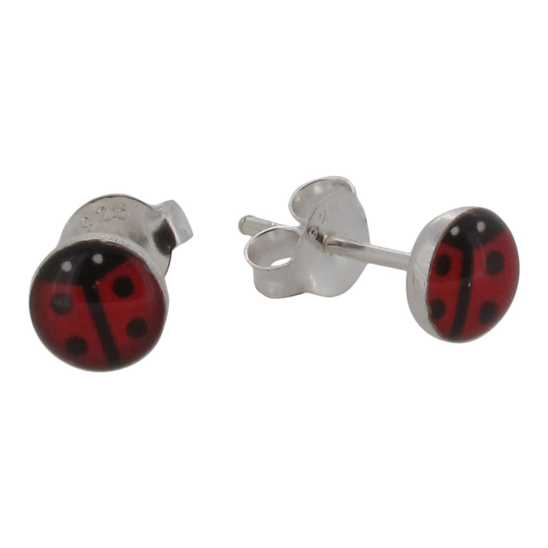 [Australia] - Touch Jewellery 925 Sterling Silver Stud Earrings with Resin Ladybird 