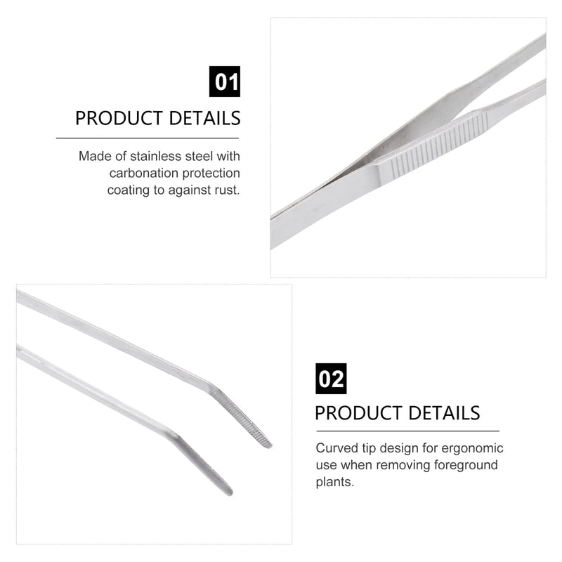 [Australia] - Balacoo Aquarium Tweezers Extra Long 10 inches, Stainless Steel Curved Tweezers 27cm Extra Long Tweezers for Fish Tank Plant Aquascape Tools, Feeding Tongs 