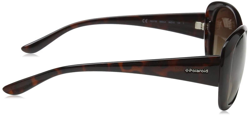 [Australia] - Polaroid women's P8317 Rectangular Sunglasses Havana/Brown Shaded Polarized 