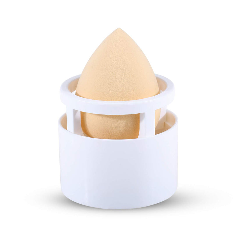 [Australia] - Makeup Sponge Blender Holder Travel Carrying Case Sponge Drying Rack Stand Holder Egg Powder Puff Drying Shelf Cute(NO SPONGE INCLUDED) White 