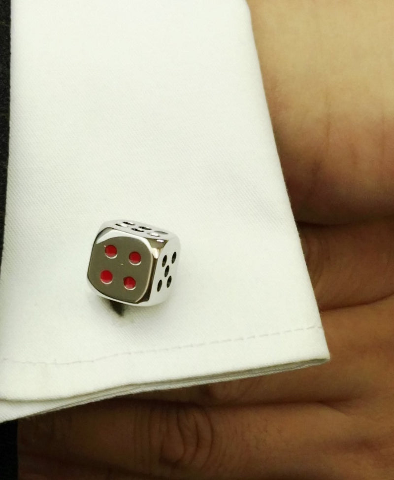 [Australia] - Salutto Men's Classic Shape Funny Playing Cufflinks with Gift Box One Color 