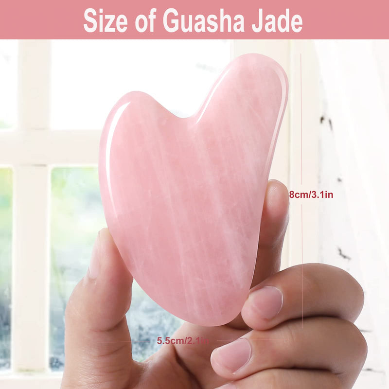 [Australia] - Gua Sha Massage Tool, Real Jade Gua Sha Stone Face Jawline Muscle Sculptor, Facial ScrapingTool for SPA Acupuncture Therapy Massaging for Face Neck Shoulder Back-Pink Pink 