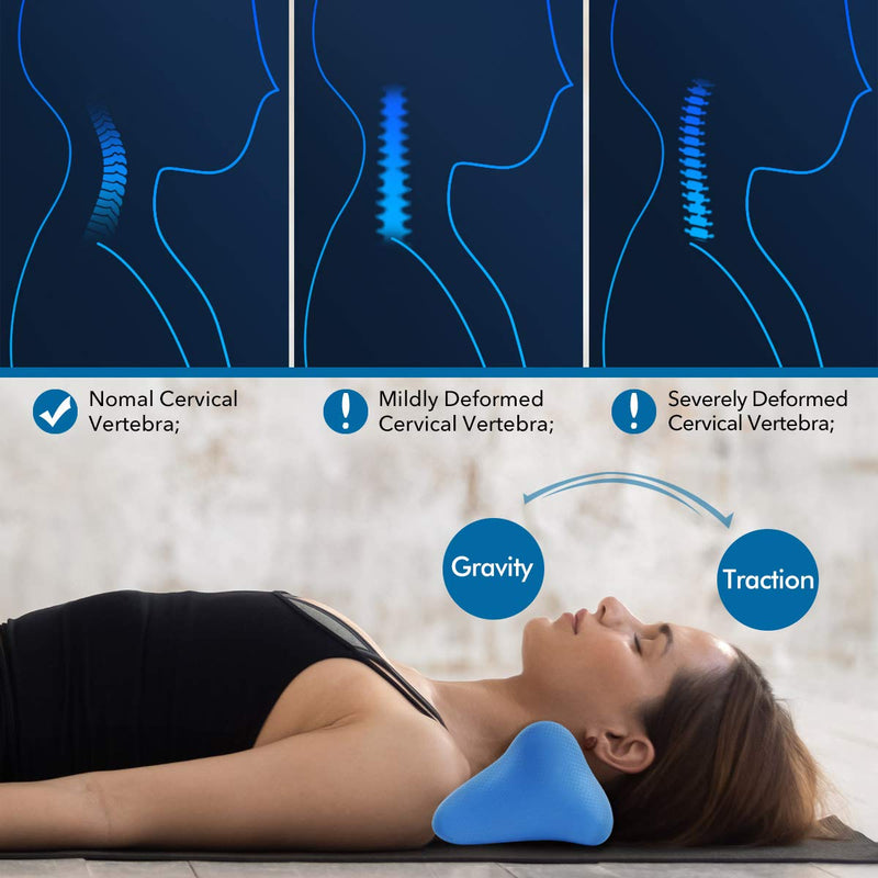 [Australia] - Fronnor Neck Stretcher Cervical Traction,Neck and Shoulder Relaxer,Neck Support for Pain Relief,Muscle Relaxation (Blue) 