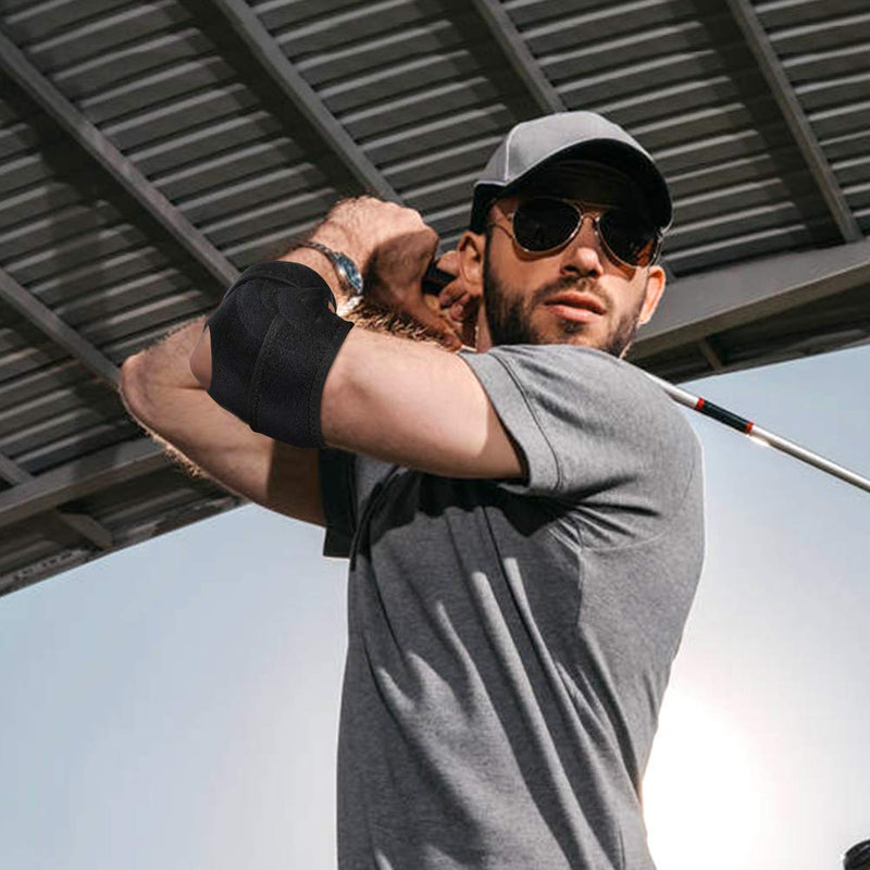 [Australia] - Elbow Brace, Adjustable Elbow Support with Dual-Spring Stabilizer, Elbow Strap for Golfers Elbow, Tennis Elbow, Arthritis, Tendonitis, Sports Injury Pain Relief and Protection 