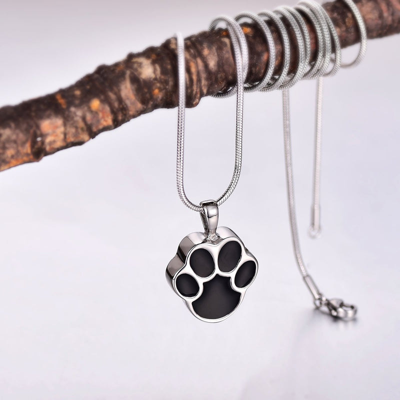 [Australia] - FCZDQ Pet Cremation Jewelry Dog Cat Paw Footprint Memorial Keepsake Urn Necklace for Ashes 