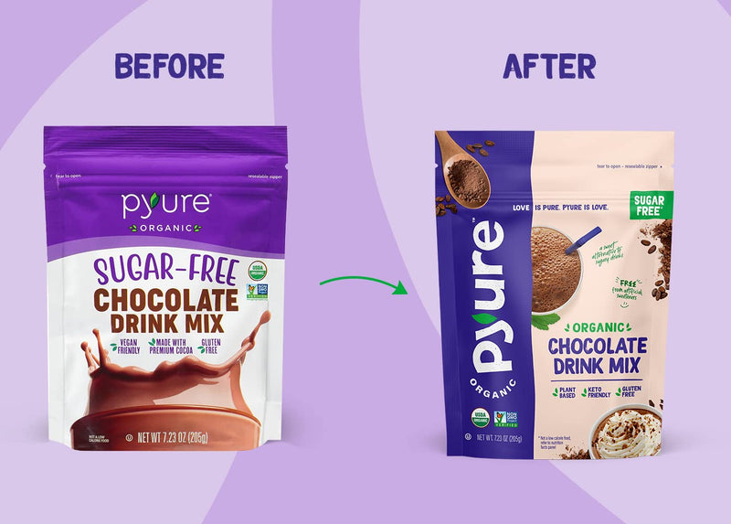 [Australia] - Organic Chocolate Drink Mix with Cocoa by Pyure | Sugar-Free, Keto, 1 Net Carb | 7.23 Ounce 