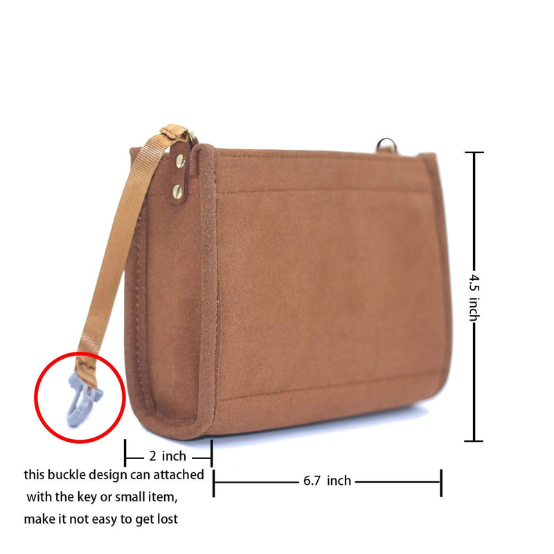 [Australia] - Felt Insert Organizer Bag In Bag Compatible with Purse LV Toiletry Pouch 19 (Brown) Brown 