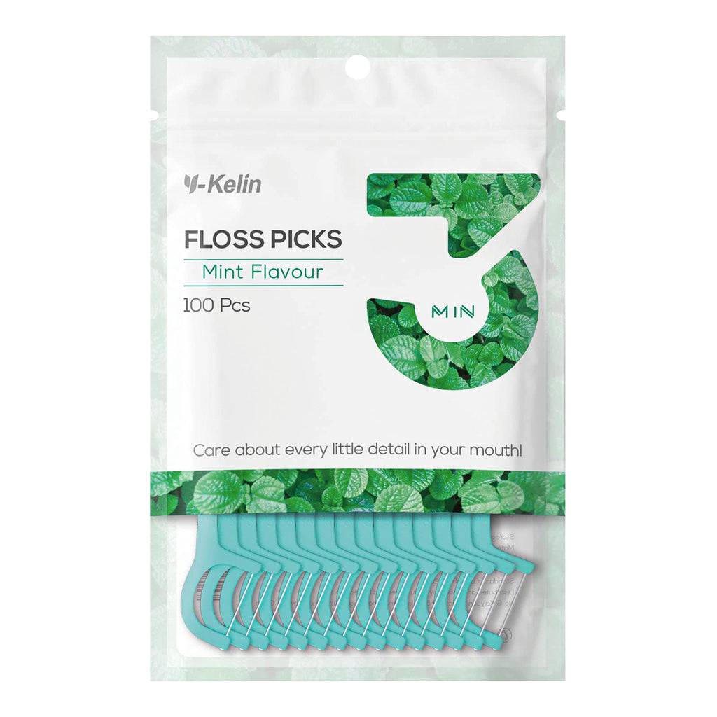 [Australia] - Y-Kelin Dental Floss-100 Pcs Dental Floss Toothpick,Teeth Stick,Tooth Picks,Floss Picks,Teeth Cleaning (Mint, 100 pcs) Mint 100 Count (Pack of 1) 