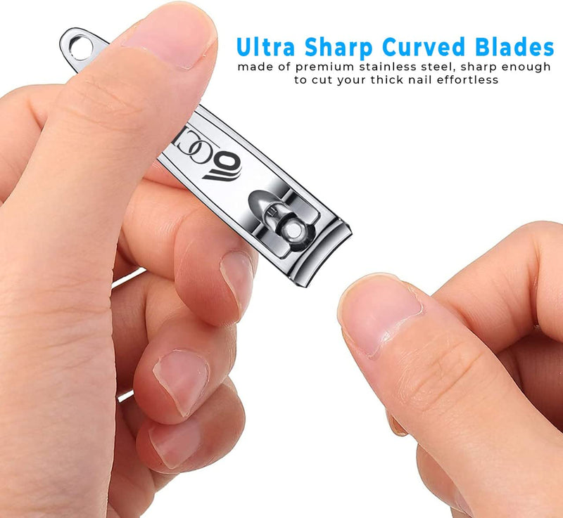 [Australia] - OCBA Nail Clippers Stainless Steel Nail Cutter for Thick Toenails Professional Heavy Duty Fingernail Clipper Toenail Clippers for Men Women 
