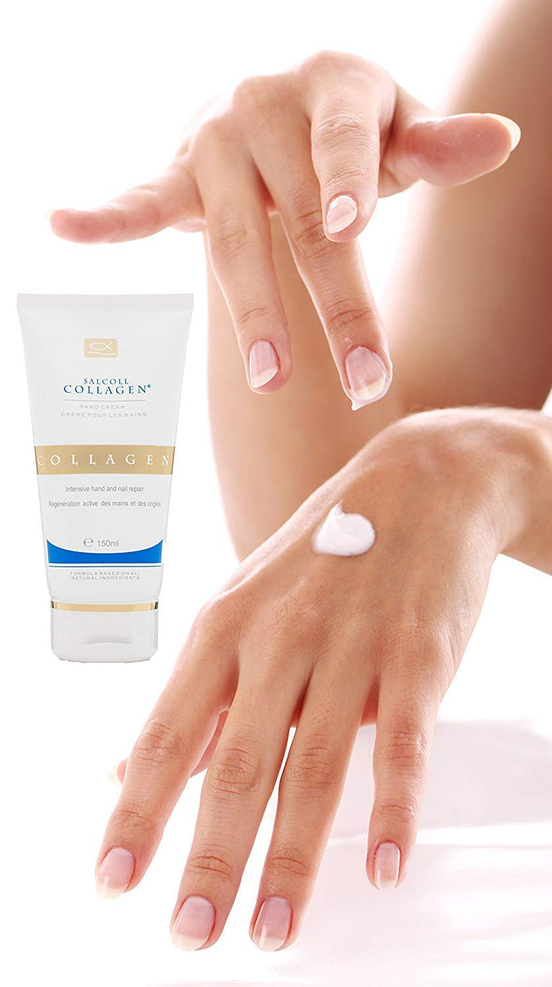 [Australia] - Salcoll Collagen - Pure Bioactive Anti-Aging Collagen Repair Hand Cream - Hypoallergenic Moisturizing Lotion, Dry Skin Relief,  All Skin Types, 150 ml 
