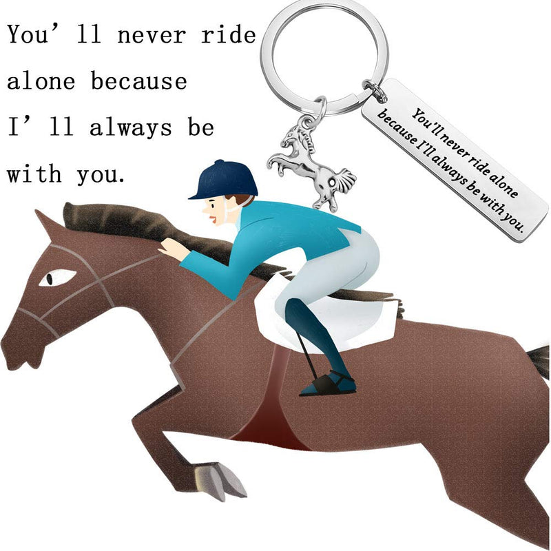 [Australia] - AKTAP Horse Memorial Gift You’ll Never Ride Alone Because I’ll Always Be with You Keychain Horse Jewelry Gifts for Horse Lovers Horse Memorial Keychain 
