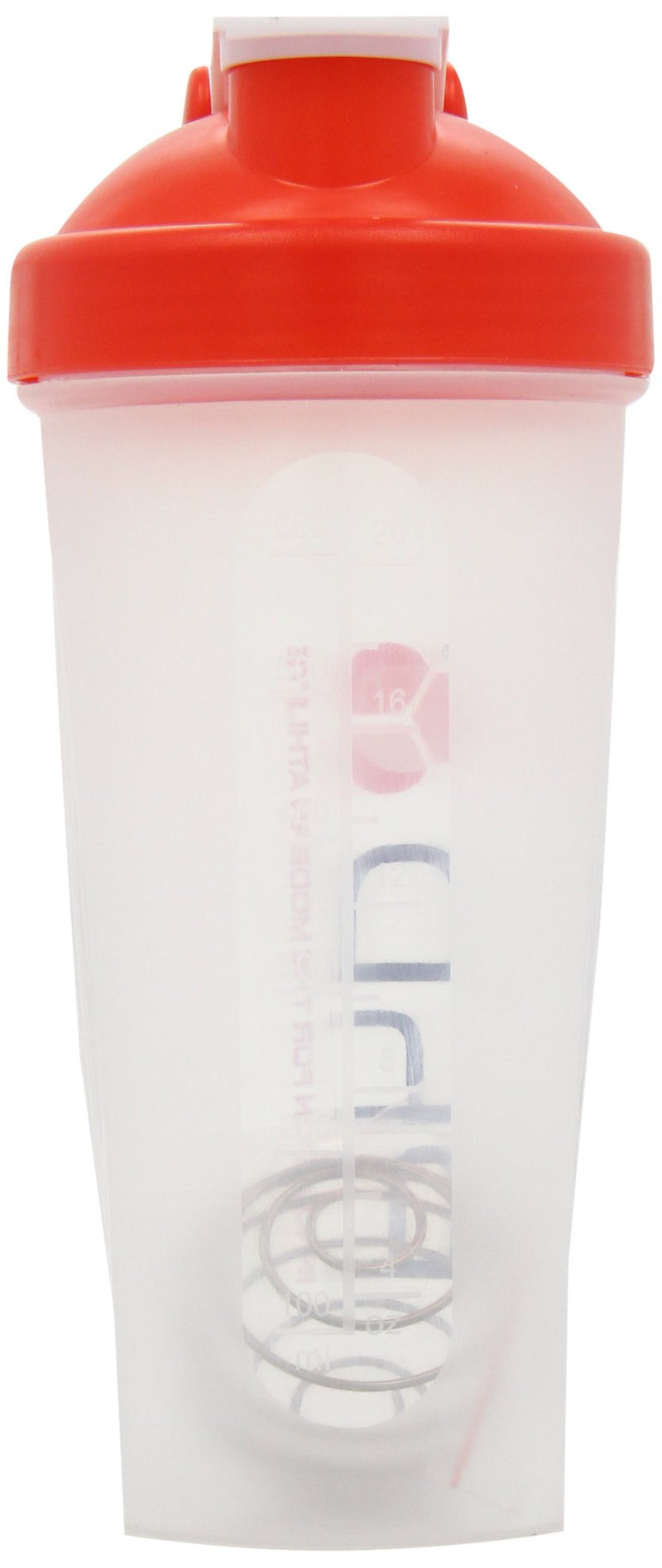[Australia] - PhD Nutrition Mixball Shaker, Shaker for Protein Shakes, Wire Mixball Whisk, Red Non-Drip Screw Lid, Transparent Colour, 600 ml 