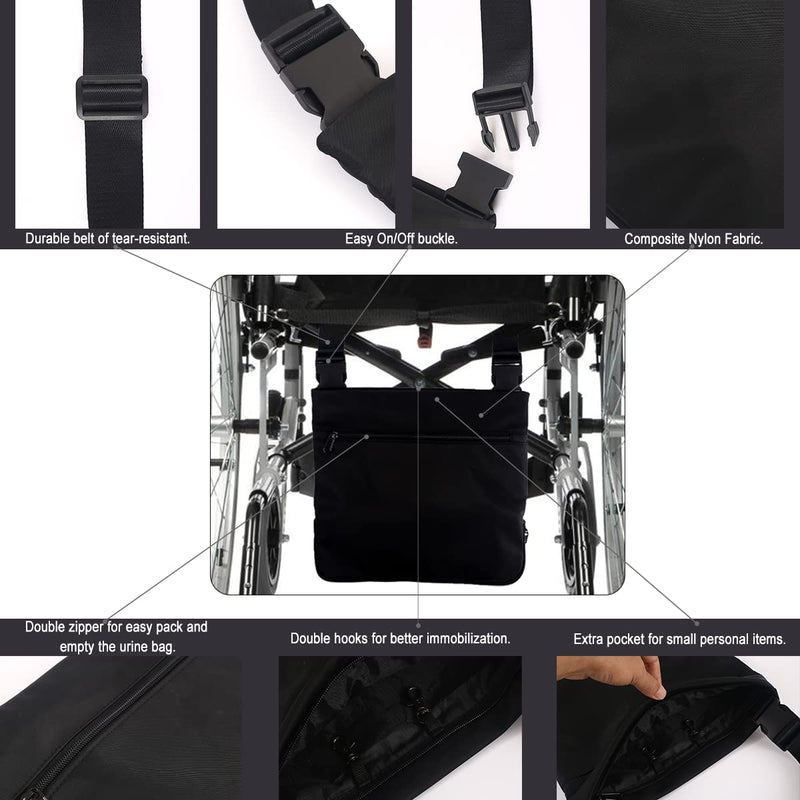 [Australia] - Urine Drainage Bag Holder, 2000ml Urine Bag Cover, Night Urine Drainage Bag Cover, Concealed Bag for Wheelchair/Bedside, Universal Night Bag 