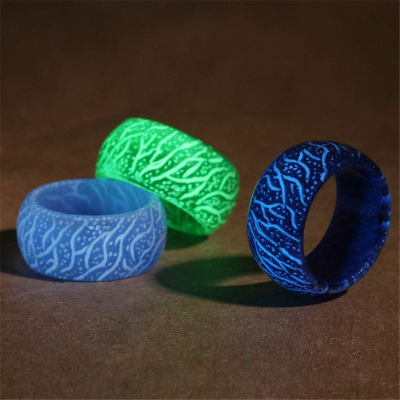 [Australia] - Nanafast Glow Resin Ring Christmas Luminous Ring Toy Gift for Kids Men Women Size 6-11 Blue 