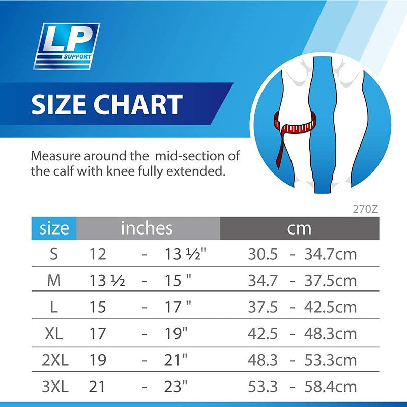 [Australia] - LP SUPPORT 270Z Calf Compression Sleeve - Delay Soreness, Calf Muscle Strain (Black - Small) (Pack of 1) Black 