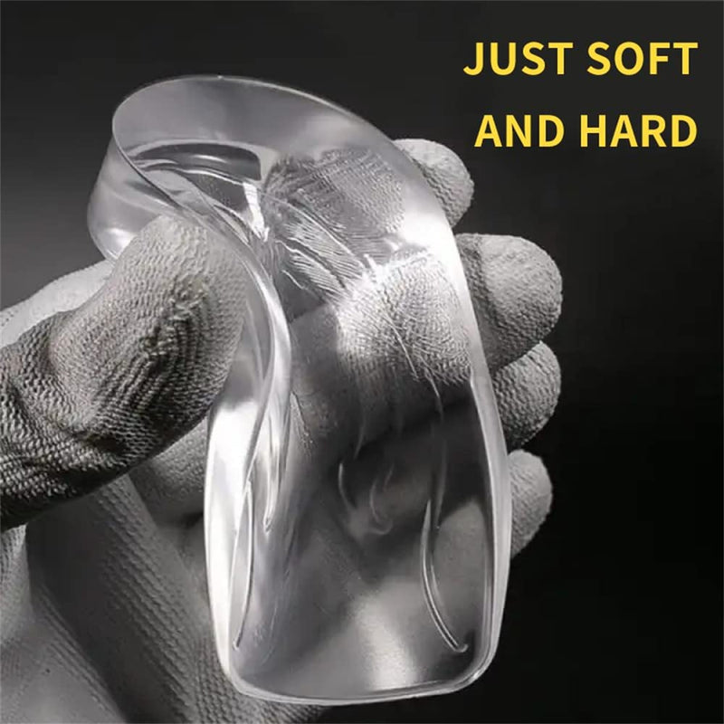 [Australia] - 1 Pair Silicone Gel Height Increase Insole Heel Lifting Inserts Half Plain Gel Heel Pads Elastic Cushion Arch Support Insert 2cm Men 