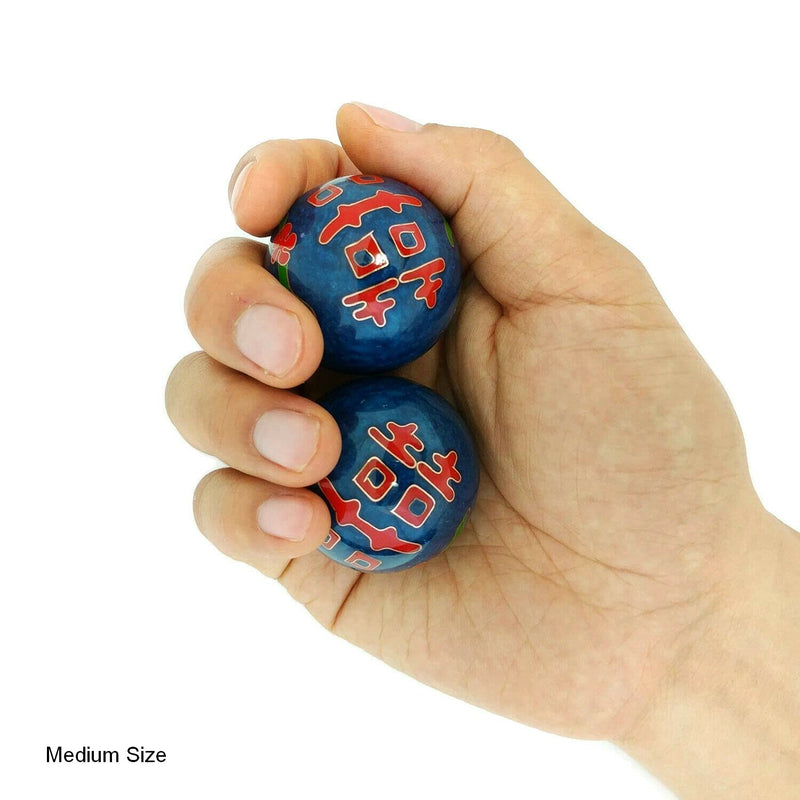 [Australia] - Top Chi Double Happiness Baoding Balls with Bamboo Stand (Medium 1.6 Inch) Medium 1.6 Inch 