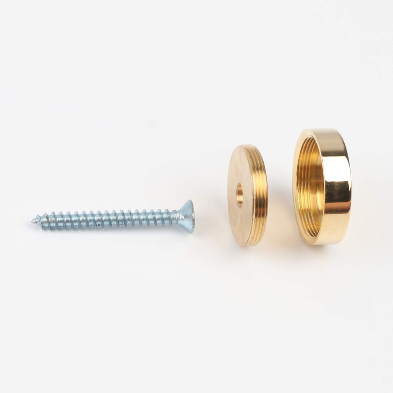 [Australia] - Mirror Screws,Brass Cap Decorative Mirror Nails,1",Polished Gold,4 Pack Circle:1" 