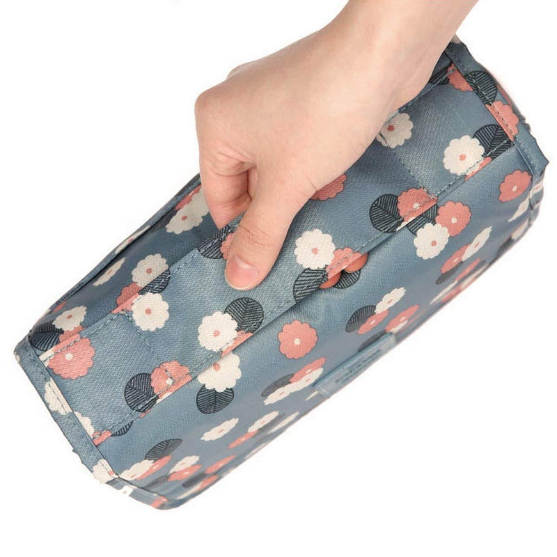 [Australia] - pengxiaomei Toiletry Bag, Waterproof Hanging Cosmetic Bag Travel Cosmetic Kit Handle Organizer Bag with Hook for Women Girls(Blue) 