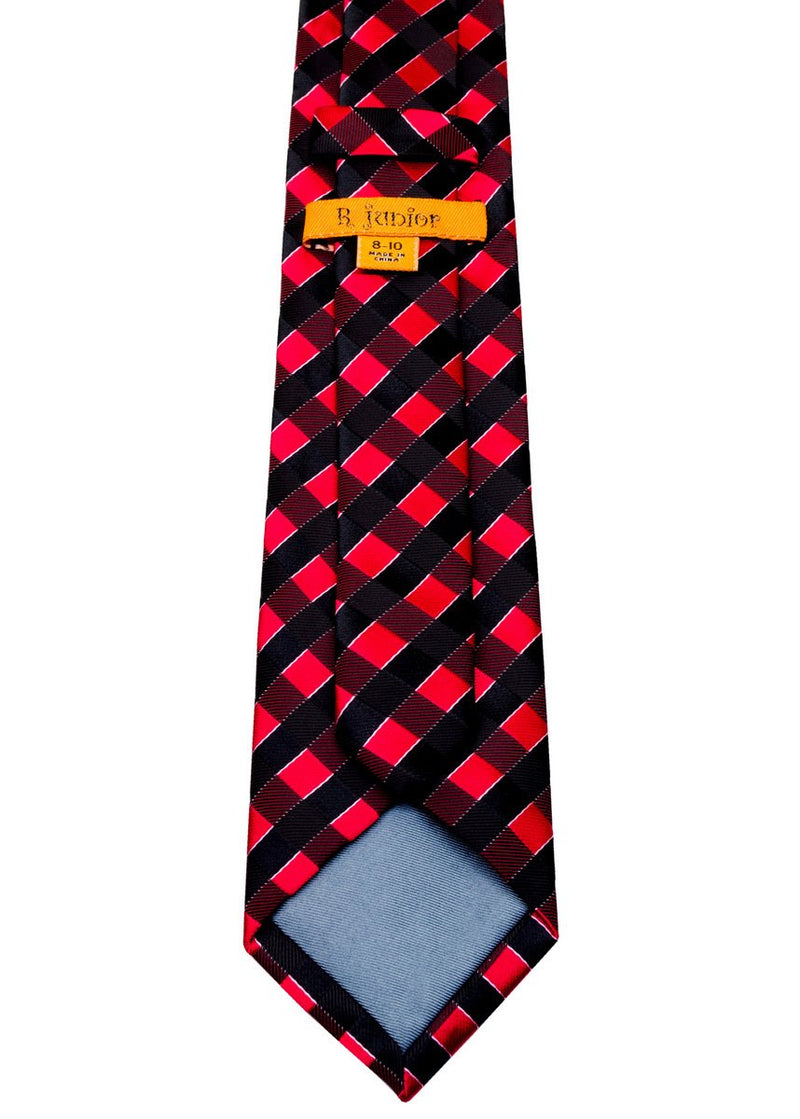 [Australia] - Retreez Classic Check Woven Boy's Tie - 8-10 years 8 - 10 years Black/Red Check 
