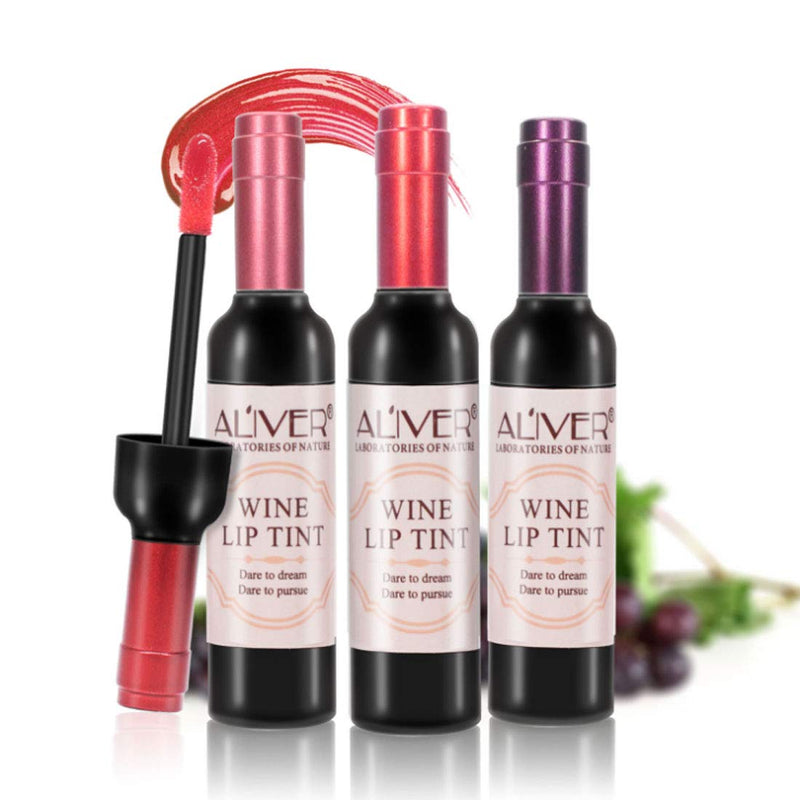 [Australia] - ALIVER 6 Colors Wine Lip Tint Set Matte Lip Stain Liquid Lipstick,Long-lasting Waterproof Moisturizing and Non-stick Cup Lip Gloss Lip sticks,Gift for Women, Girls,Girlfriends, Moms 