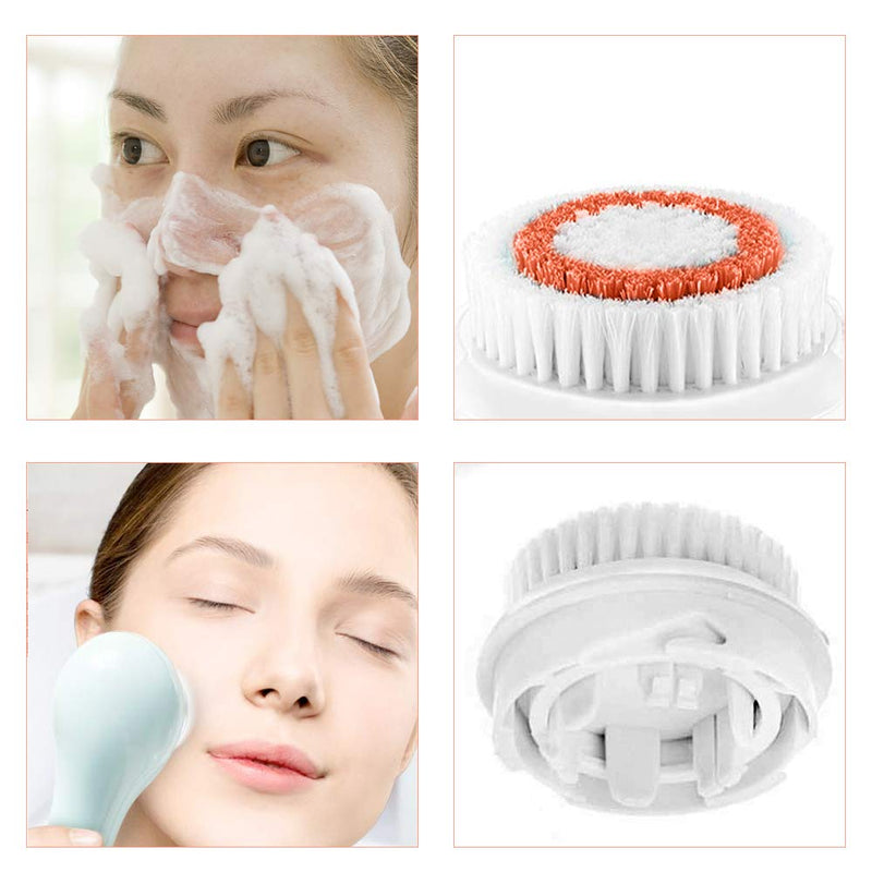 [Australia] - Compatiable For Facial Cleansing Brush Heads, Face Brush Head Replacement as Brush Head Facial Cleaning Tool (6 Pack, Light Blue +Blue) 